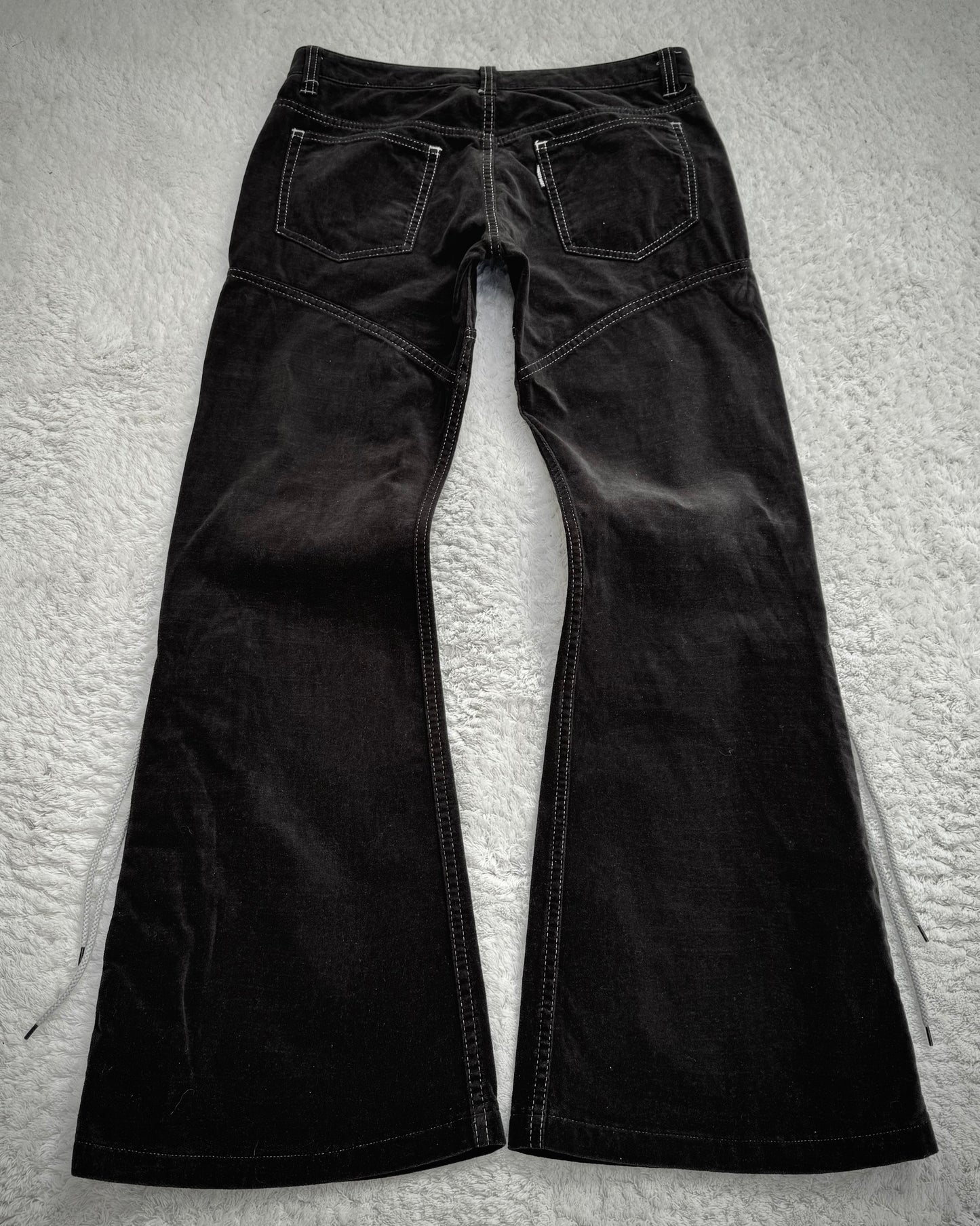 Tornado Mart Croco Pattern Lace Flared Lace Up Pants
