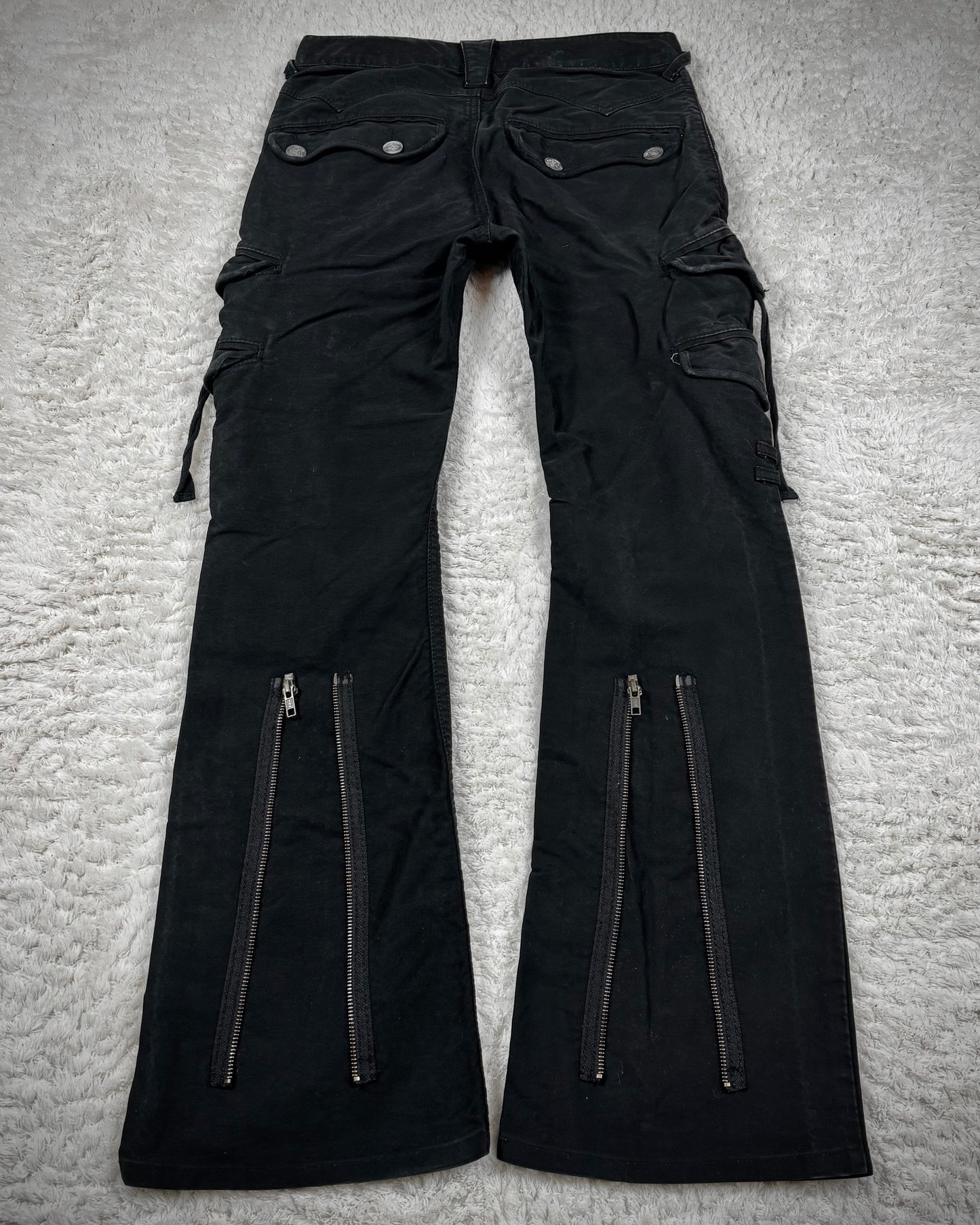 Jack Rose Zipper Flared Cargo Pants