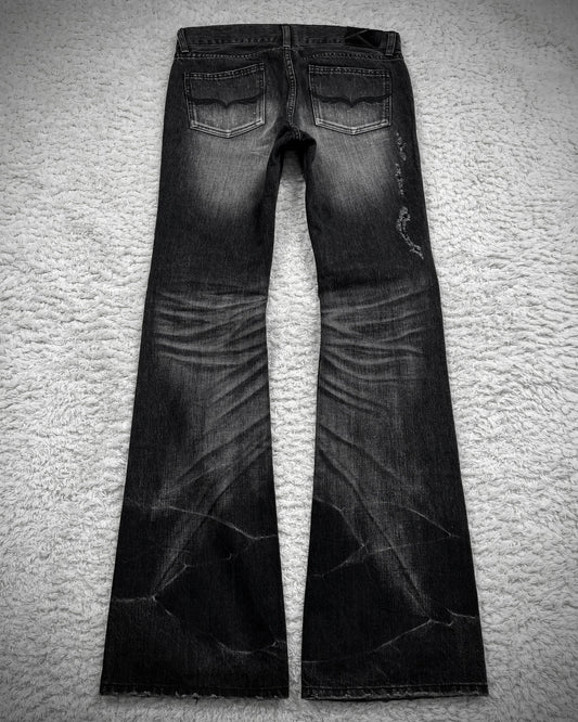 Fuga Whisker Washed Charcoal Bootcut Jeans