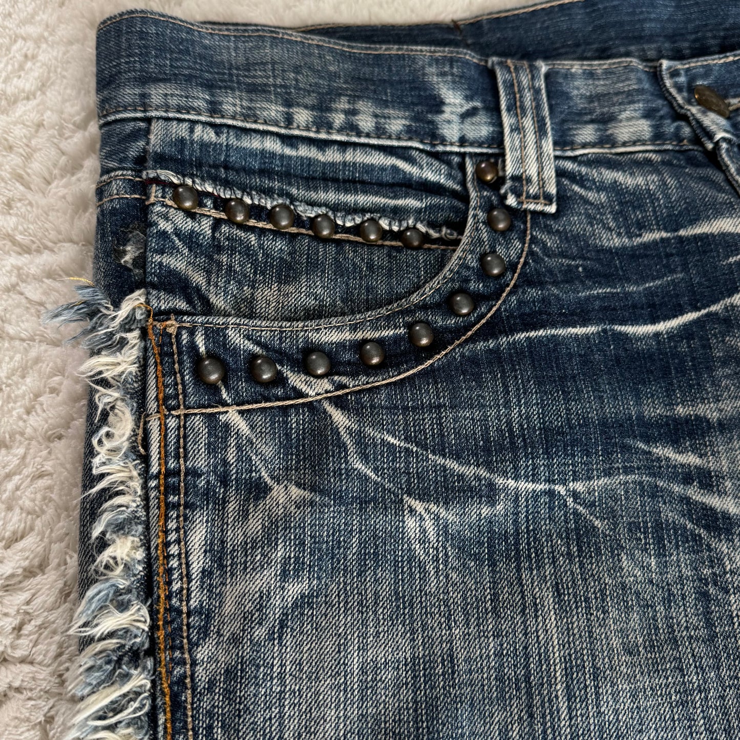 Tornado Mart Spiral Fringe Flared Jeans