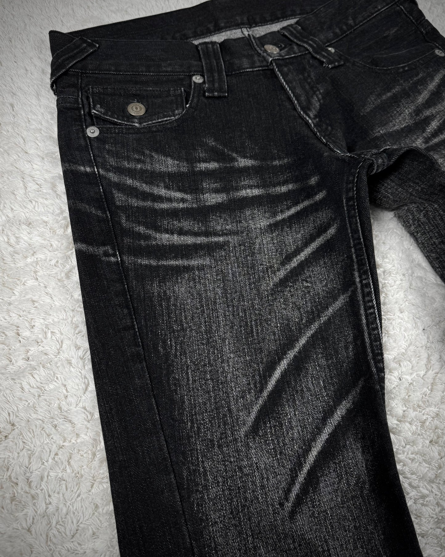 Tornado Mart Clawmark Wash Spiral Flared Jeans