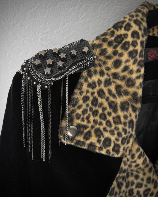 Pentagramme Leopard Chained Rockstar Jacket