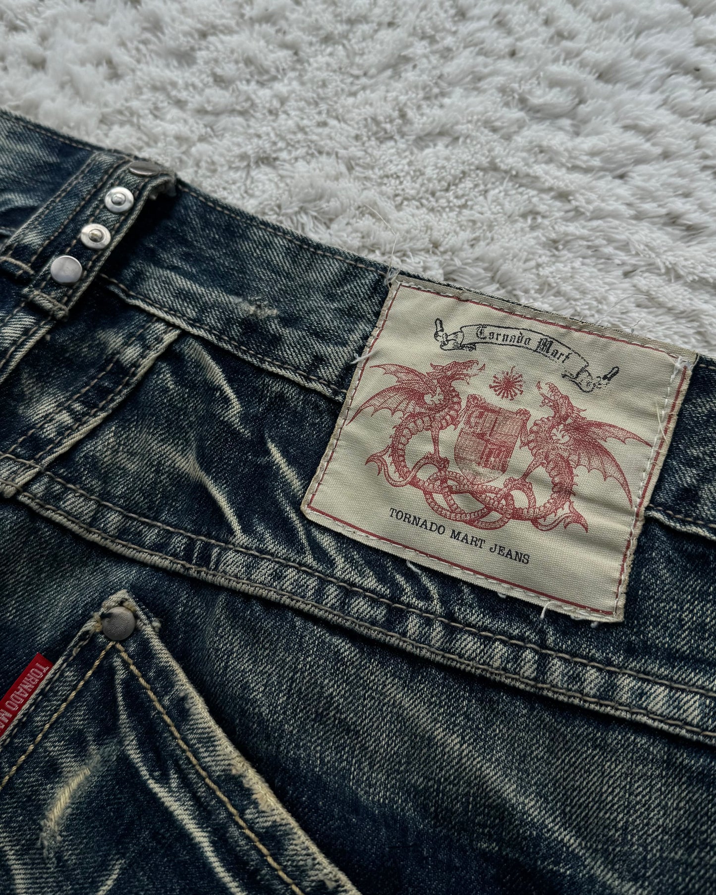 Tornado Mart Studded Straps Flared Jeans