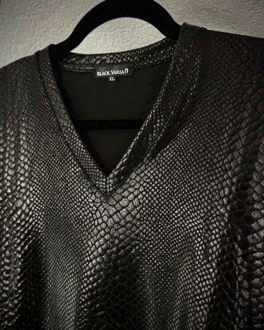 Black Varia Python Gloss T-Shirt