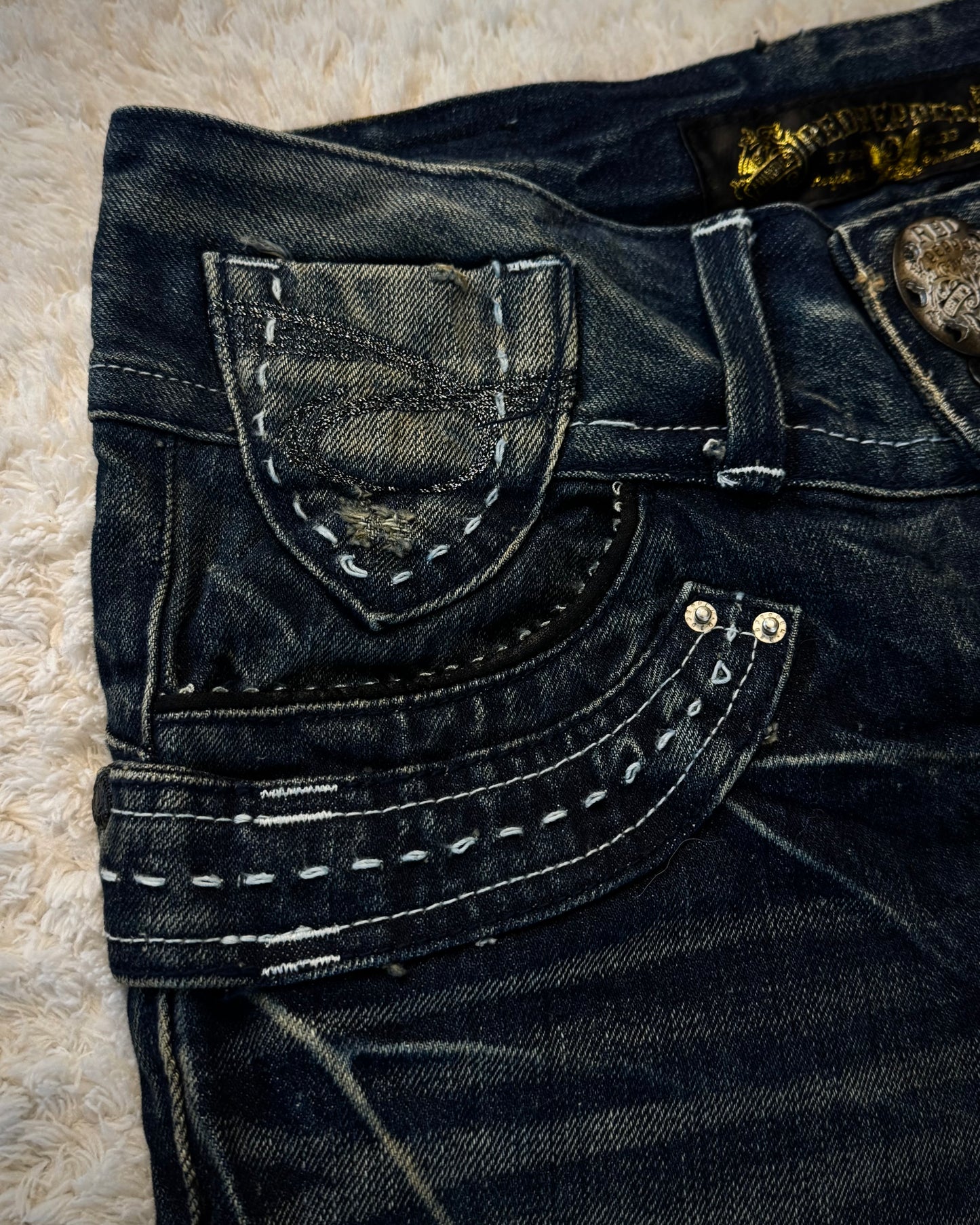 Red Pepper Mud Washed Wide Leg Flared Jeans