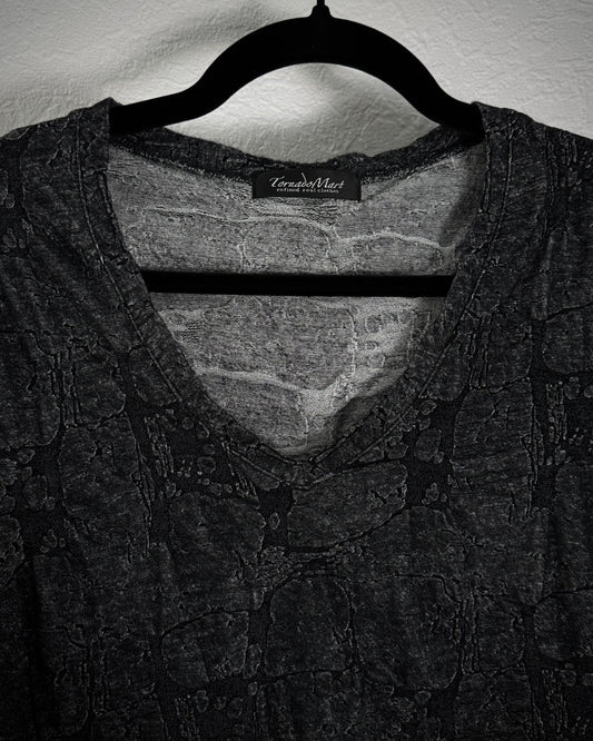 Tornado Mart Charcoal Textured T-Shirt