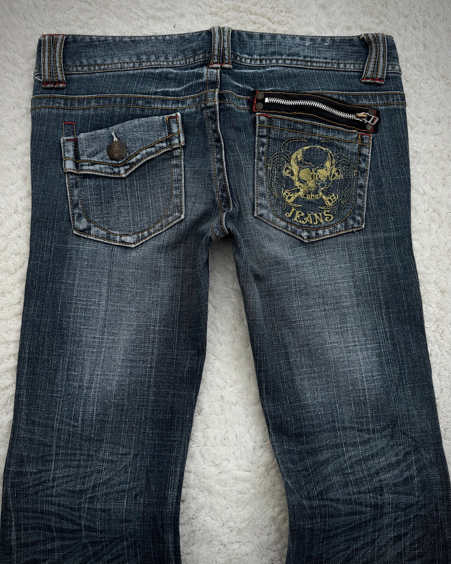 Japanese Brand Skull Design Flared Jeans