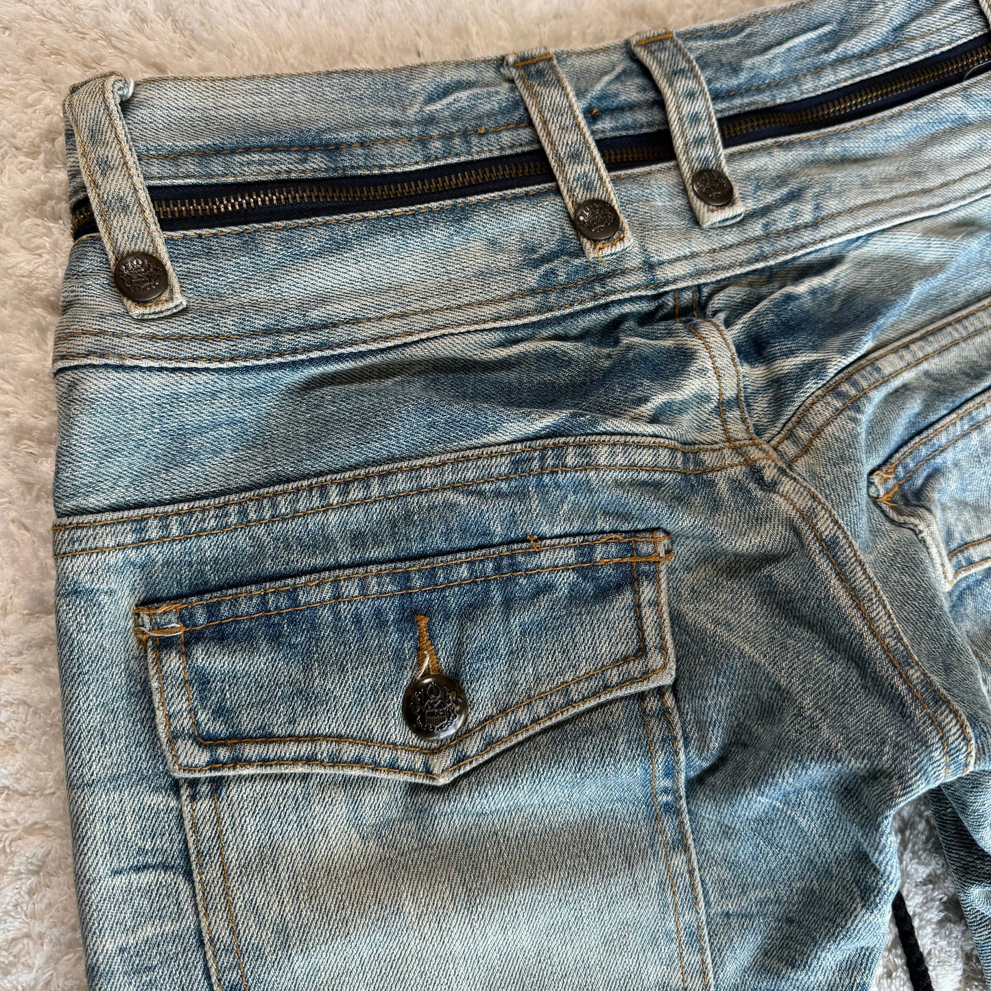 Daily News Zippered Lace-Up Bootcut Jeans