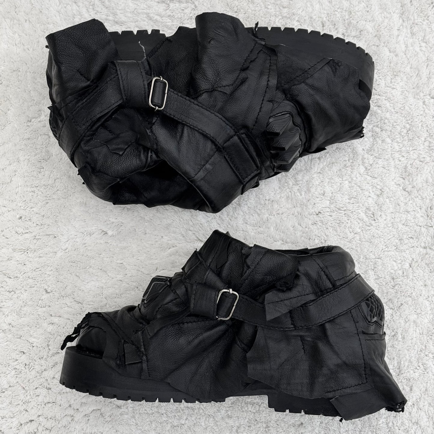 Yasuyuki Ishii Layered Leather Armor Combat Boots
