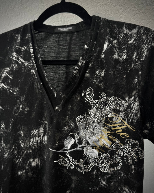 Tornado Mart Smoke Washed Rhinestone T-Shirt