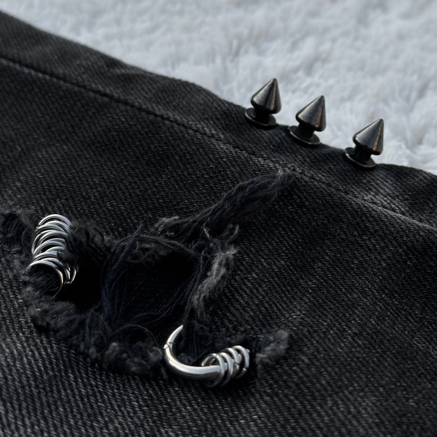 Fuga Pierced & Studded Flared Jeans
