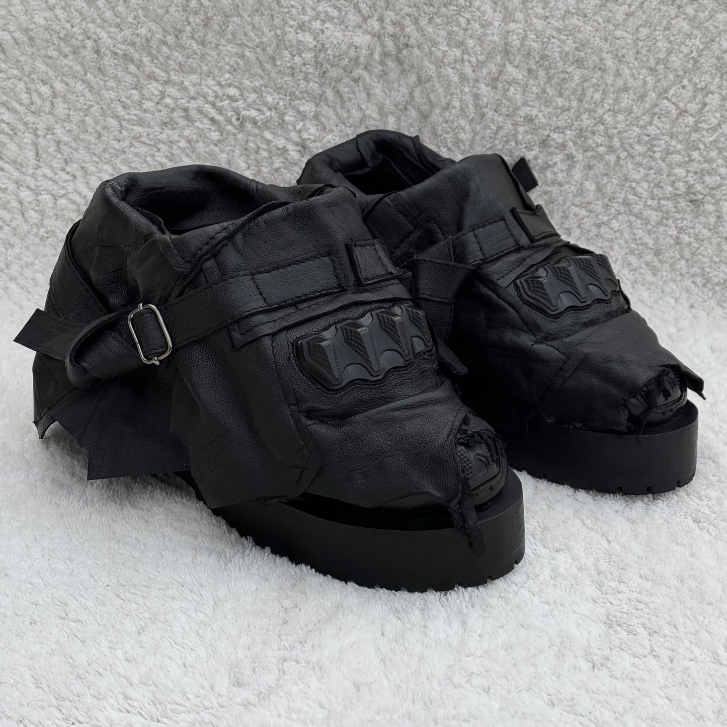 Yasuyuki Ishii Layered Leather Armor Combat Boots