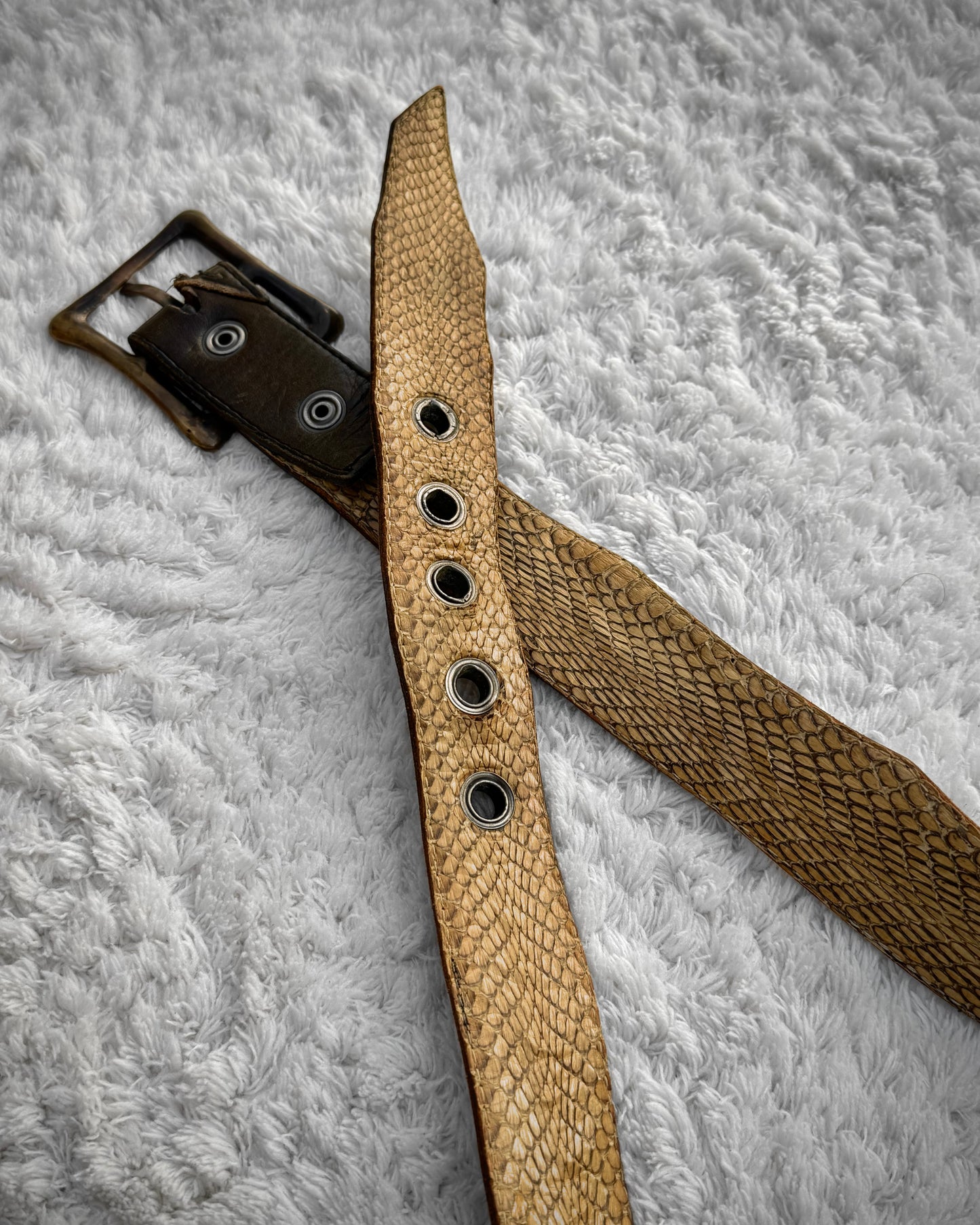 14th Addiction Scar Stitched Studded Belt