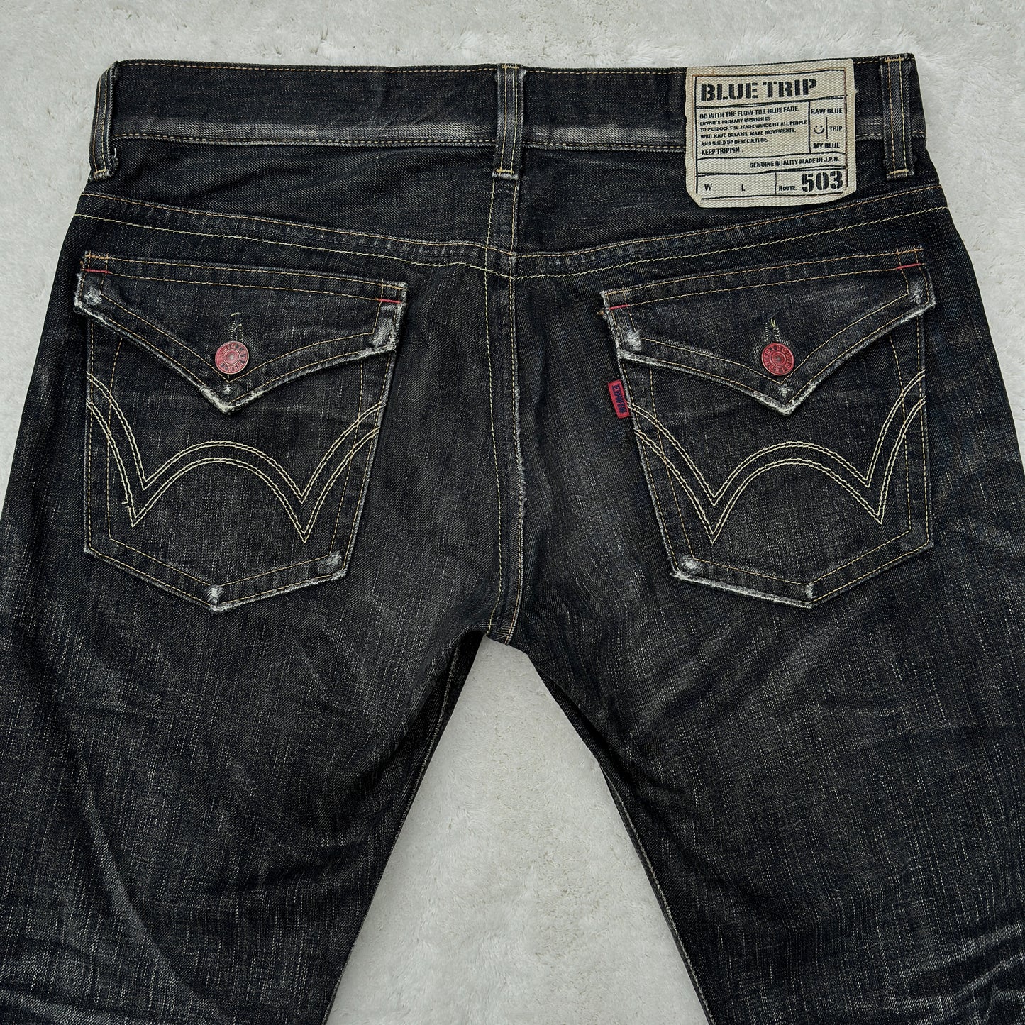 Edwin Blue Trip Washed Flared Denim