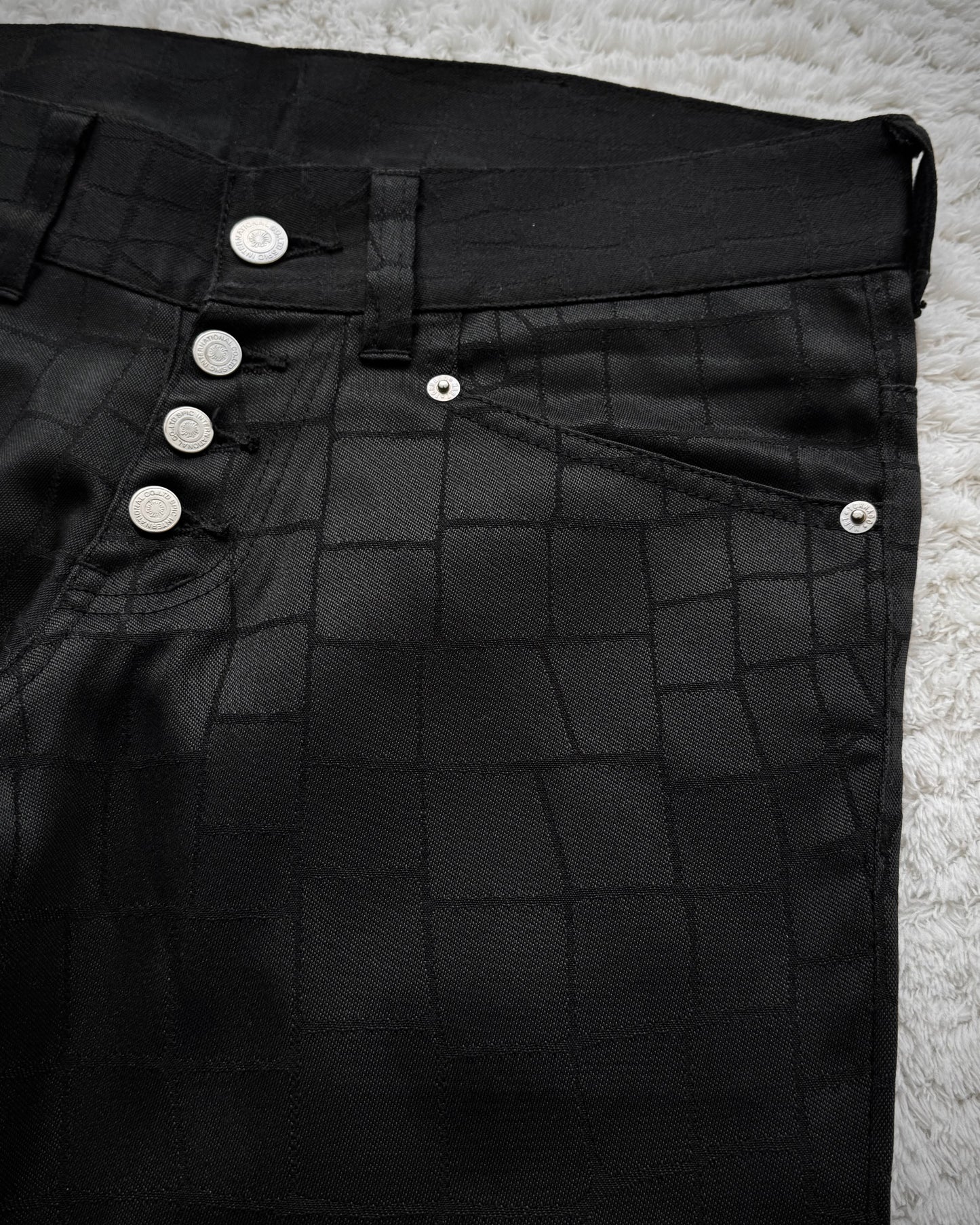 Tornado Mart Croco Pattern Flared Suit Pants