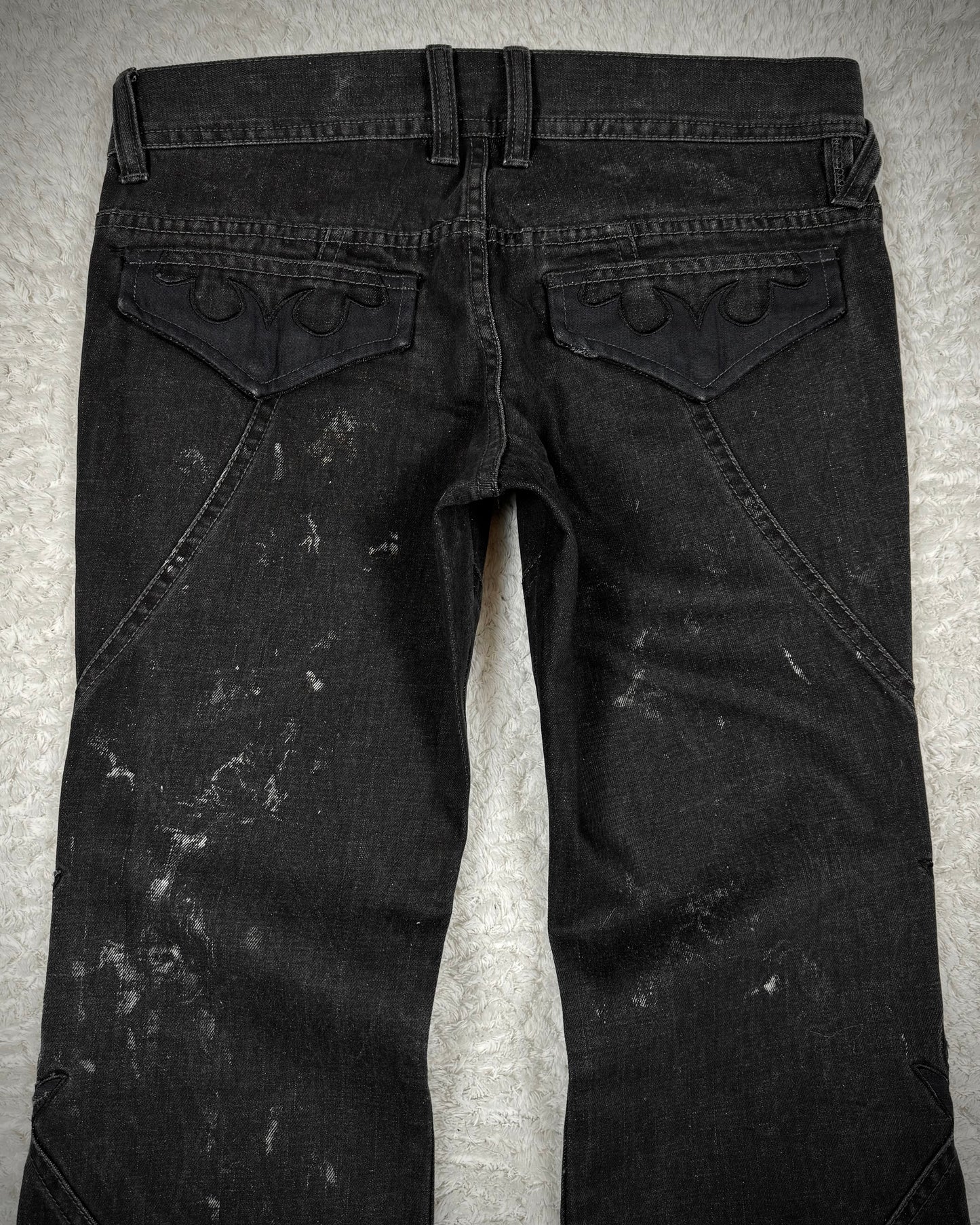 Tornado Mart Tribal Patched Flared Jeans