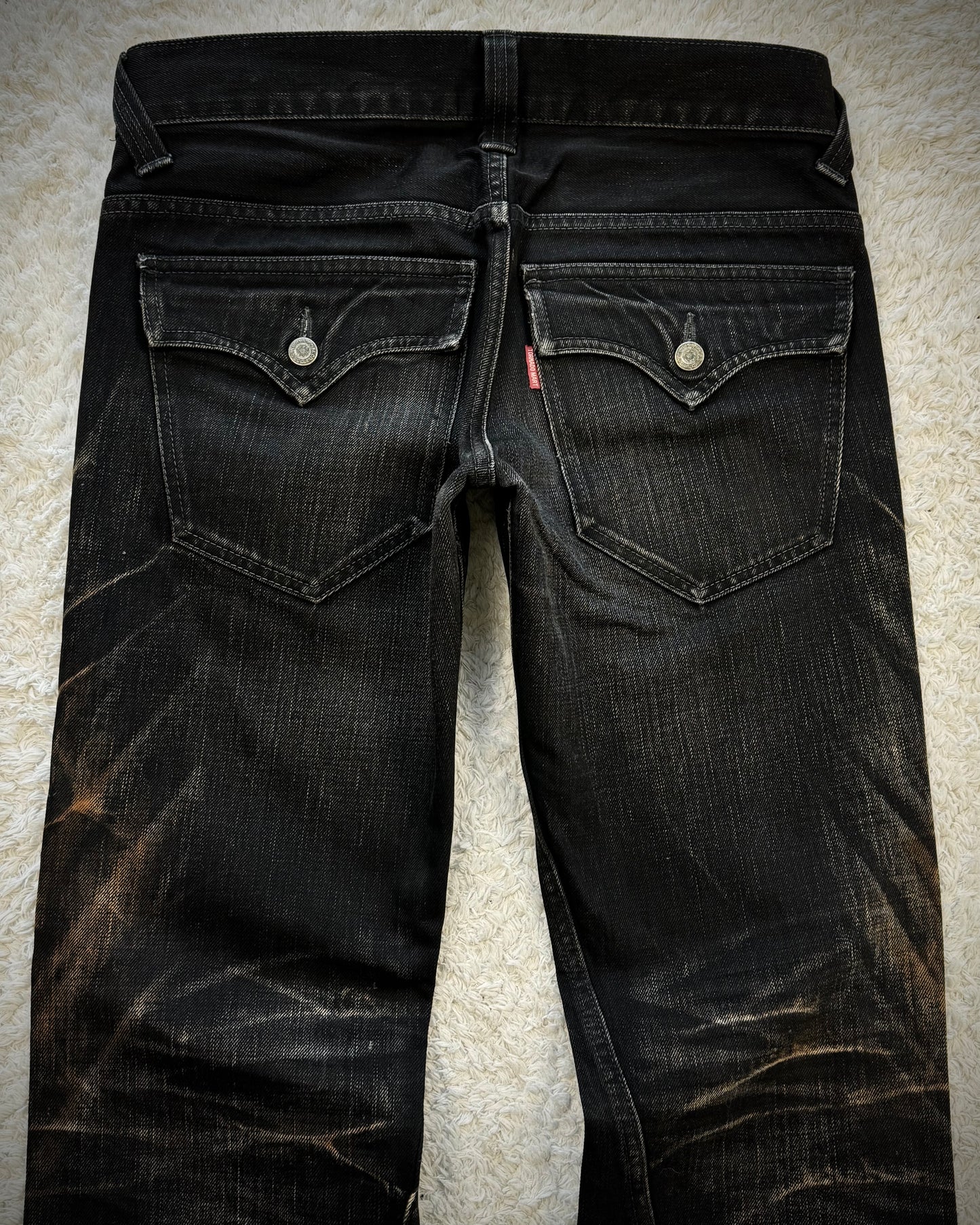 Tornado Mart Mud Clawmarks Washed Spiral Flared Jeans