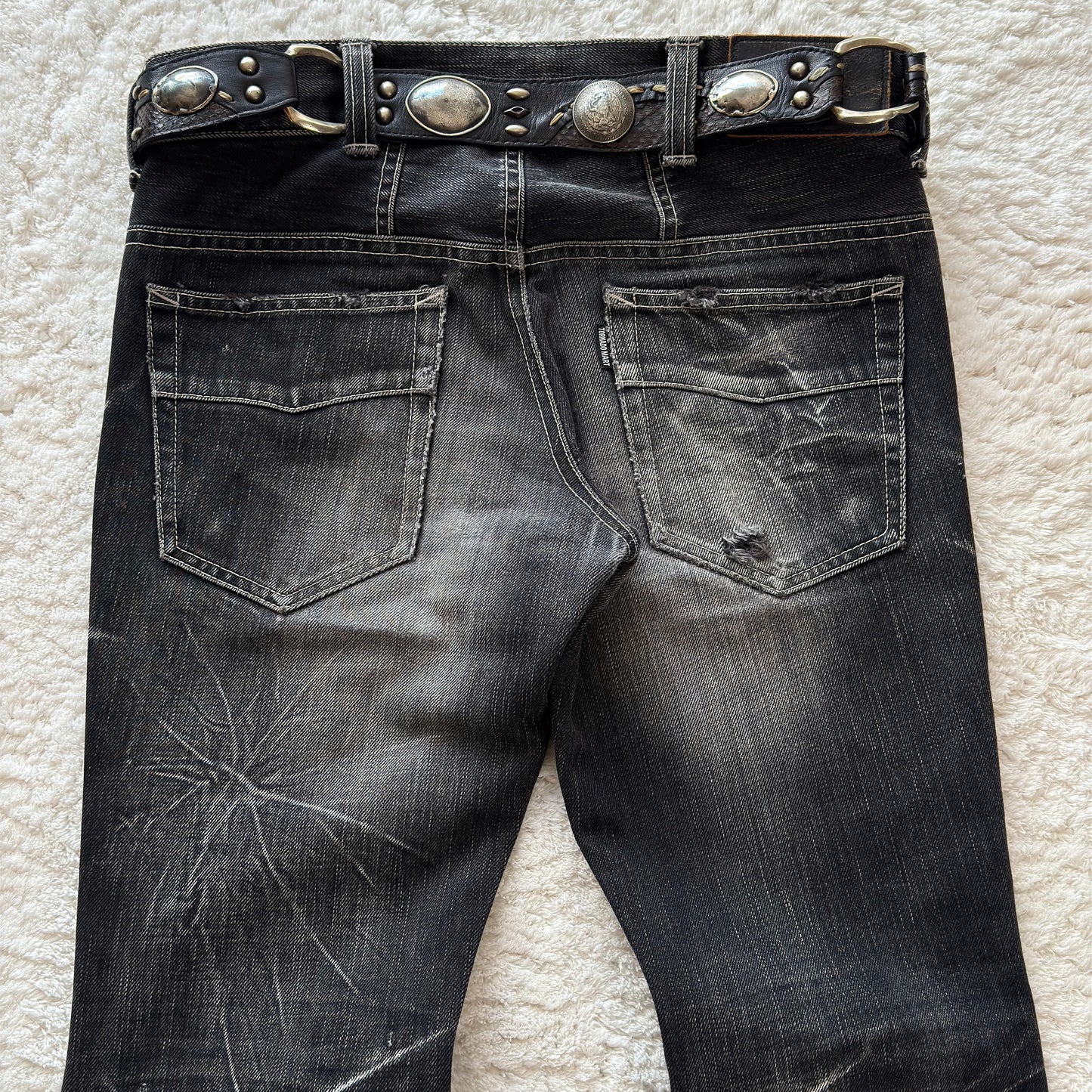 Tornado Mart Pierced Bell Bottom Flared Jeans