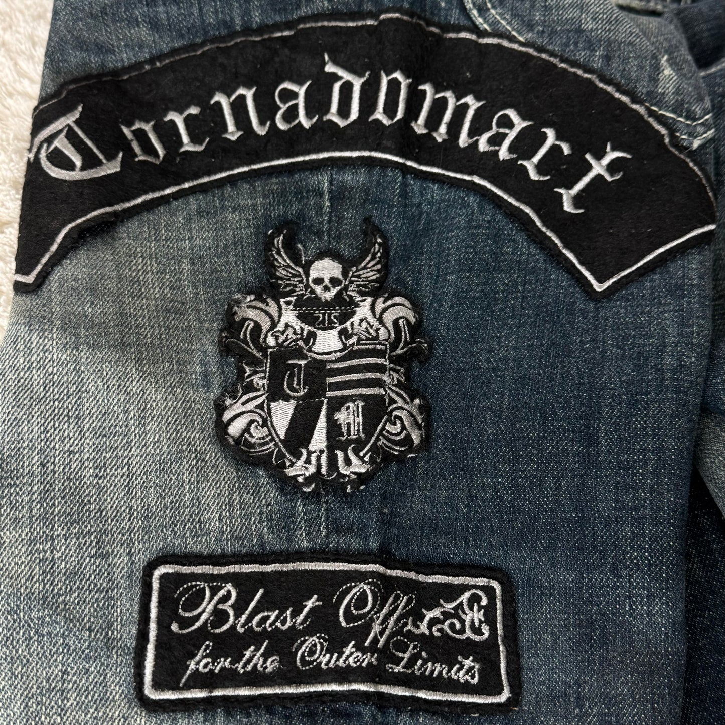 Tornado Mart Patches Flared Jeans
