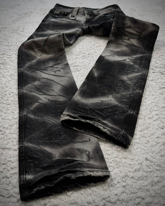Xfrm Clawmarks Luster Coated Flared Jeans