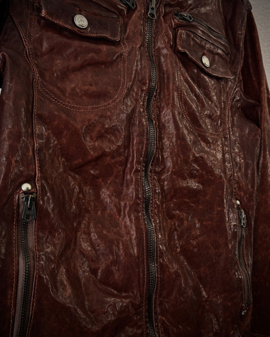 Pureté Rust Quilted Leather Jacket