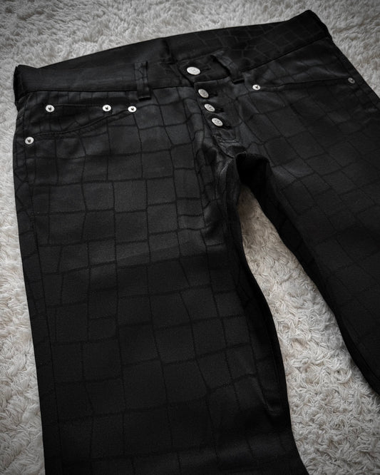 Tornado Mart Crocodile Woven Flared Dress Pants