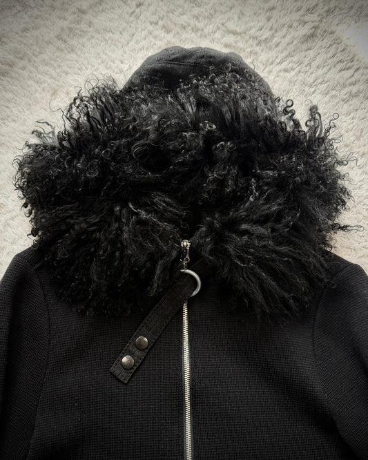 One Gravity Lamb Fur Zip Up Hoodie