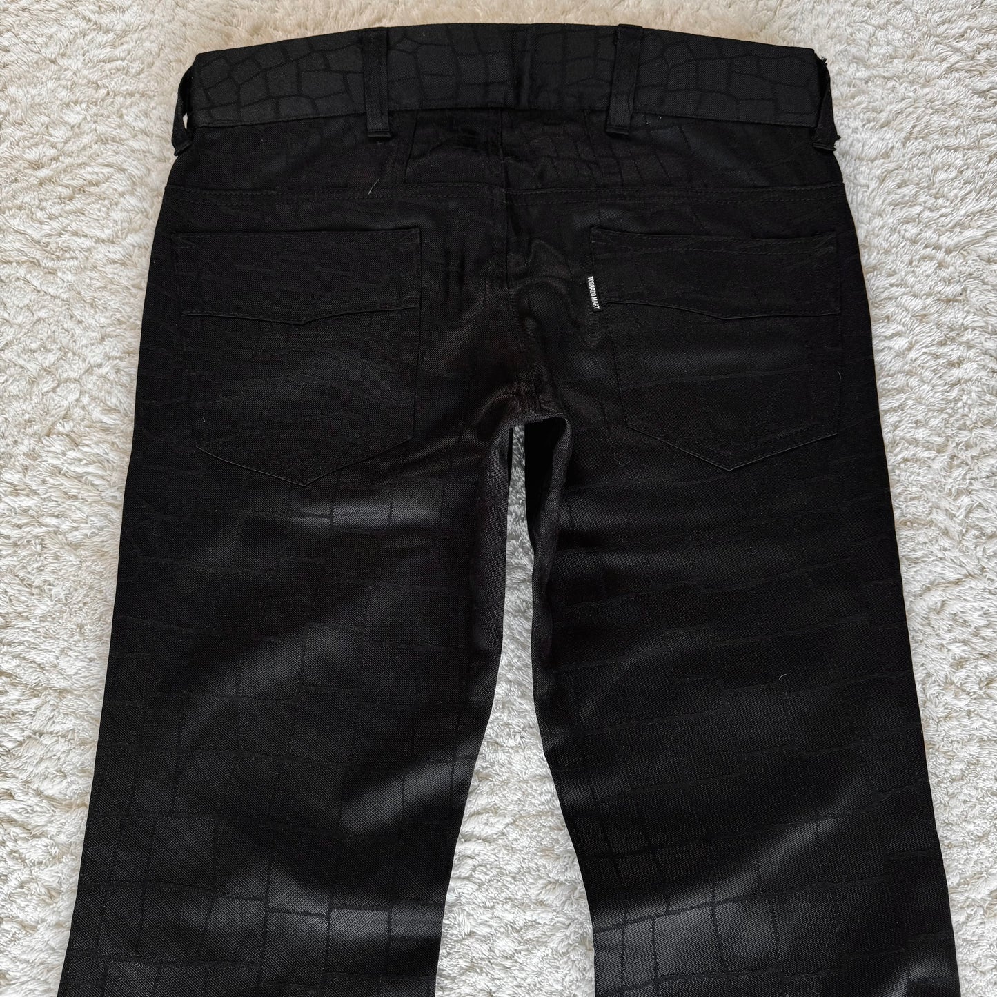 Tornado Mart Croco Pattern Flared Suit Pants