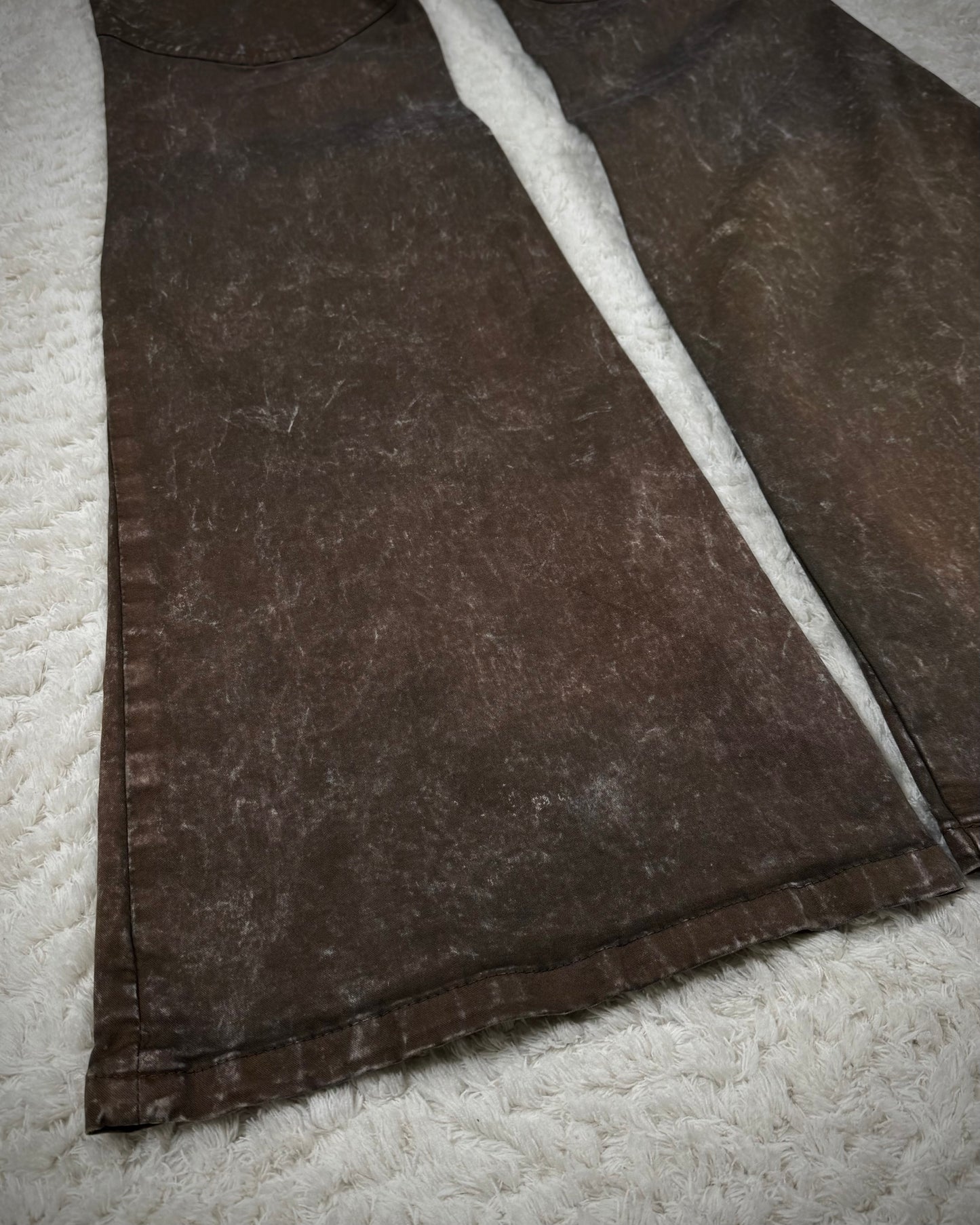 Semantic Design Textured Panel Construction Flared Jeans