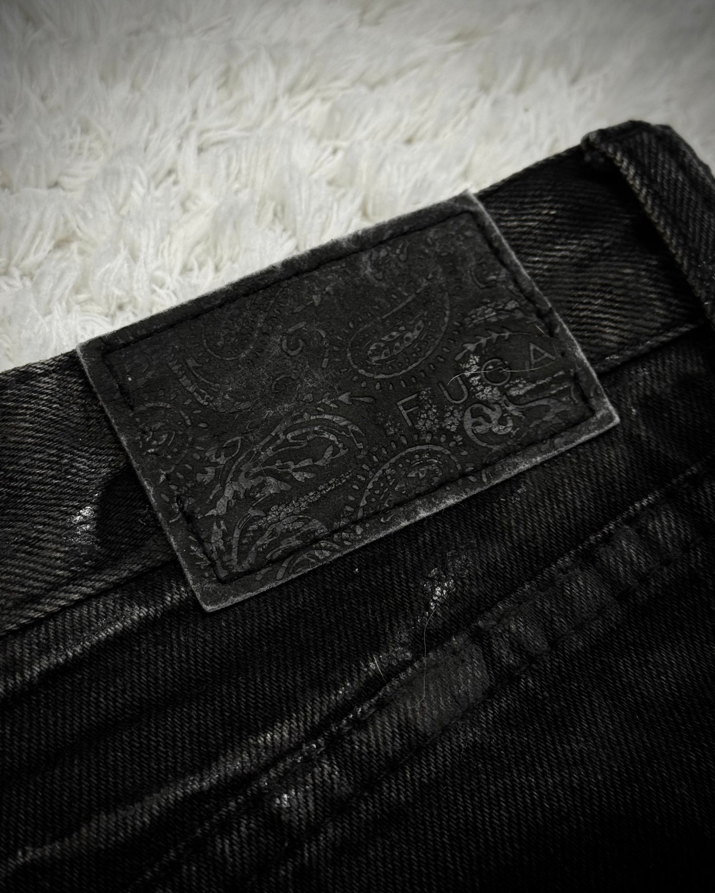 Fuga Whisker Waxed Bleach Splatter Bootcut Jeans