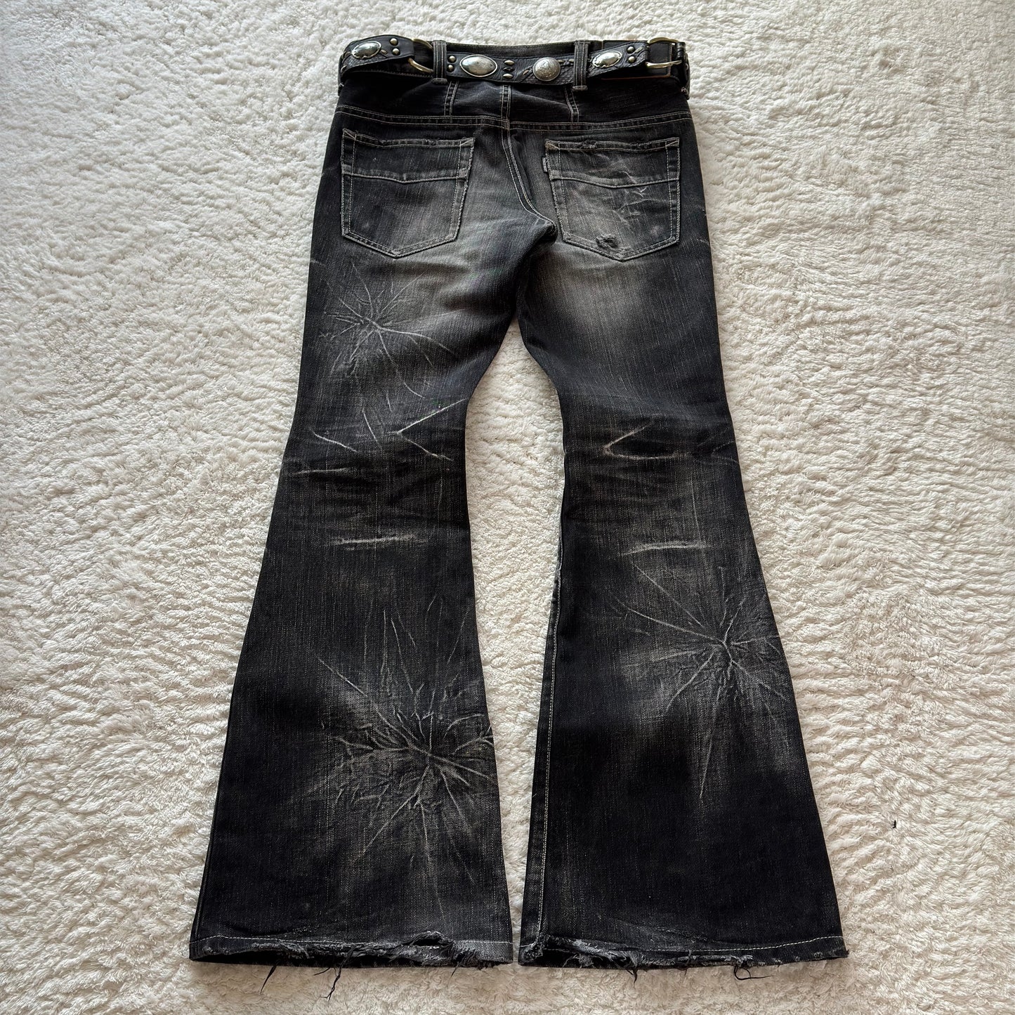 Tornado Mart Pierced Bell Bottom Flared Jeans