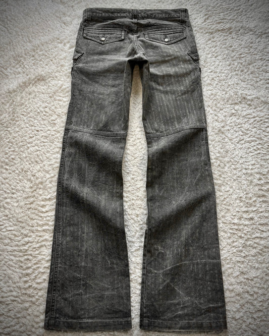 Tornado Mart Multi-Pocket Pin Striped Bootcut Pants