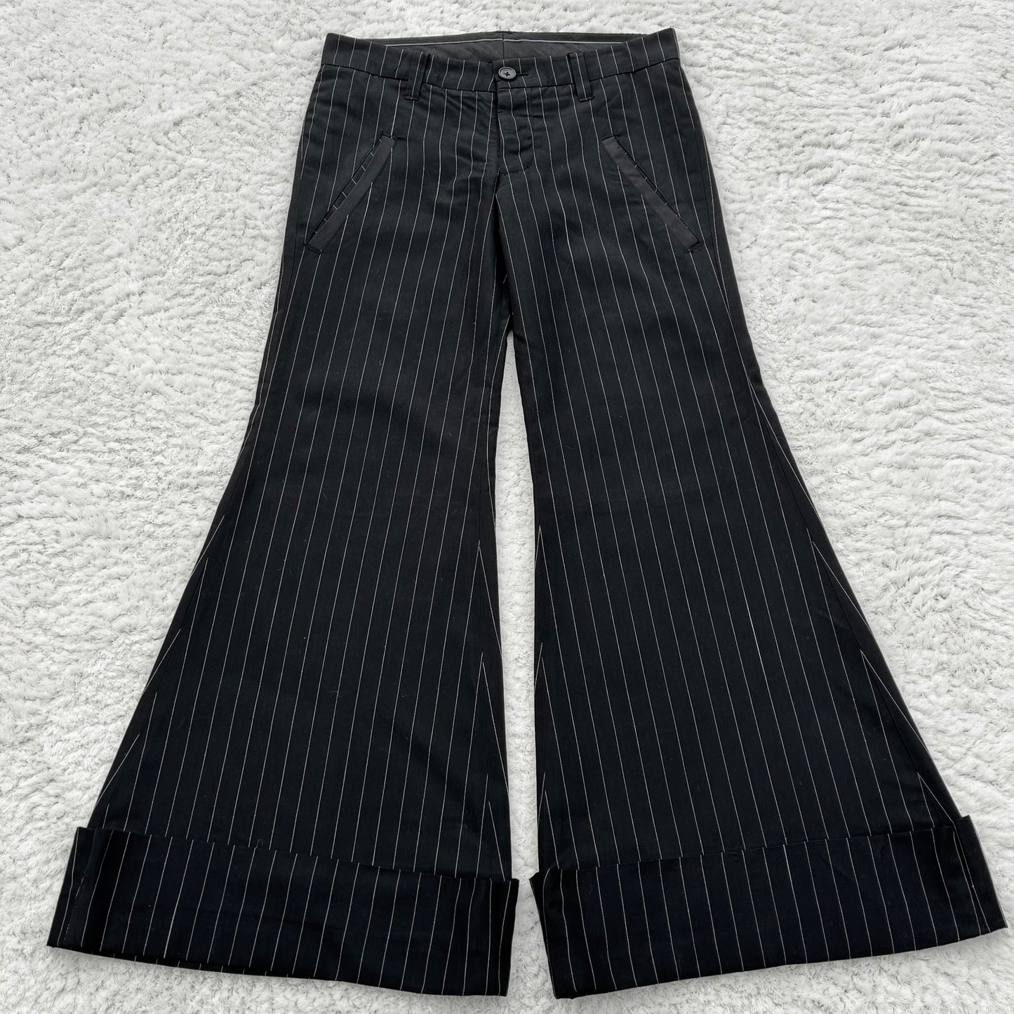 IfSixWasNine Pinstripe Bell Bottom Flared Slacks