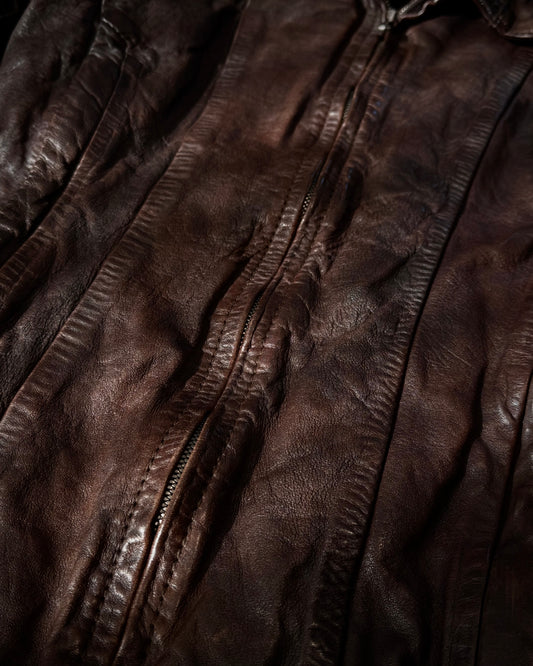 Luva Tram Rust Quilted Leather Jacket