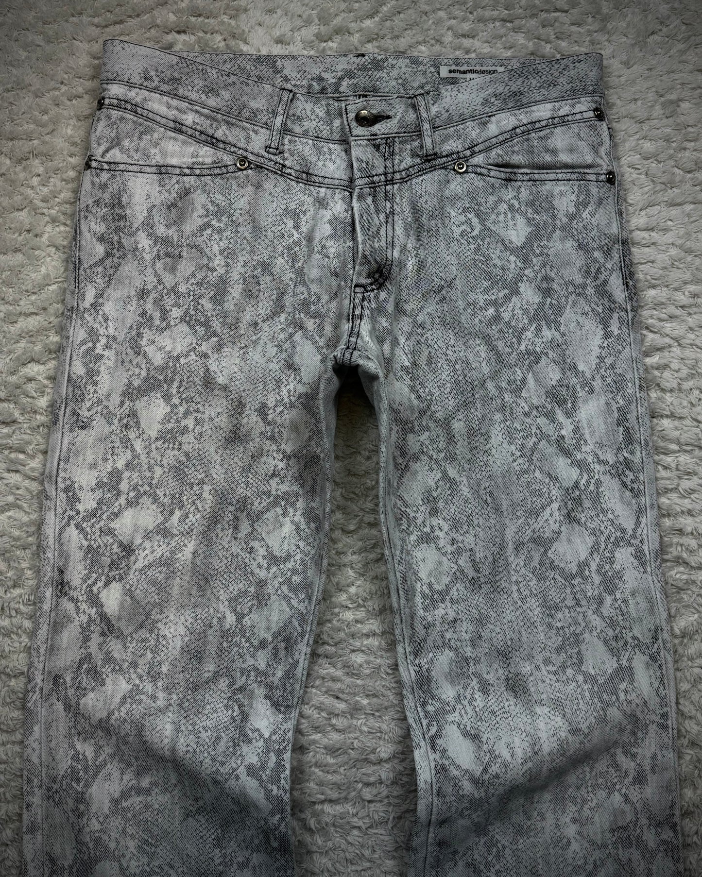 Semantic Design Python Pattern Flared Jeans