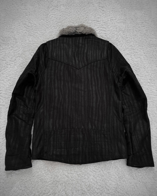 Schlüssel Stingray Waxed Rabbit Fur Collar Jacket