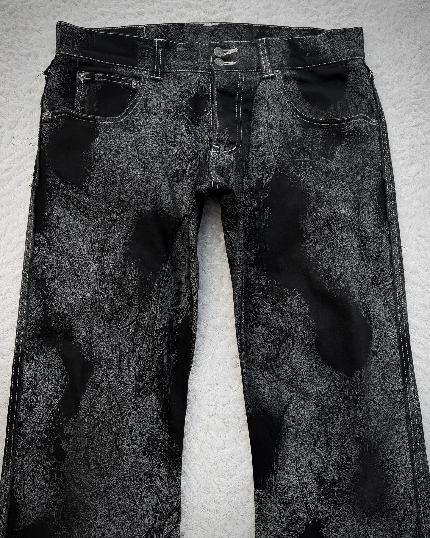 Tornado Mart Contrasted Paisley Flared Pants