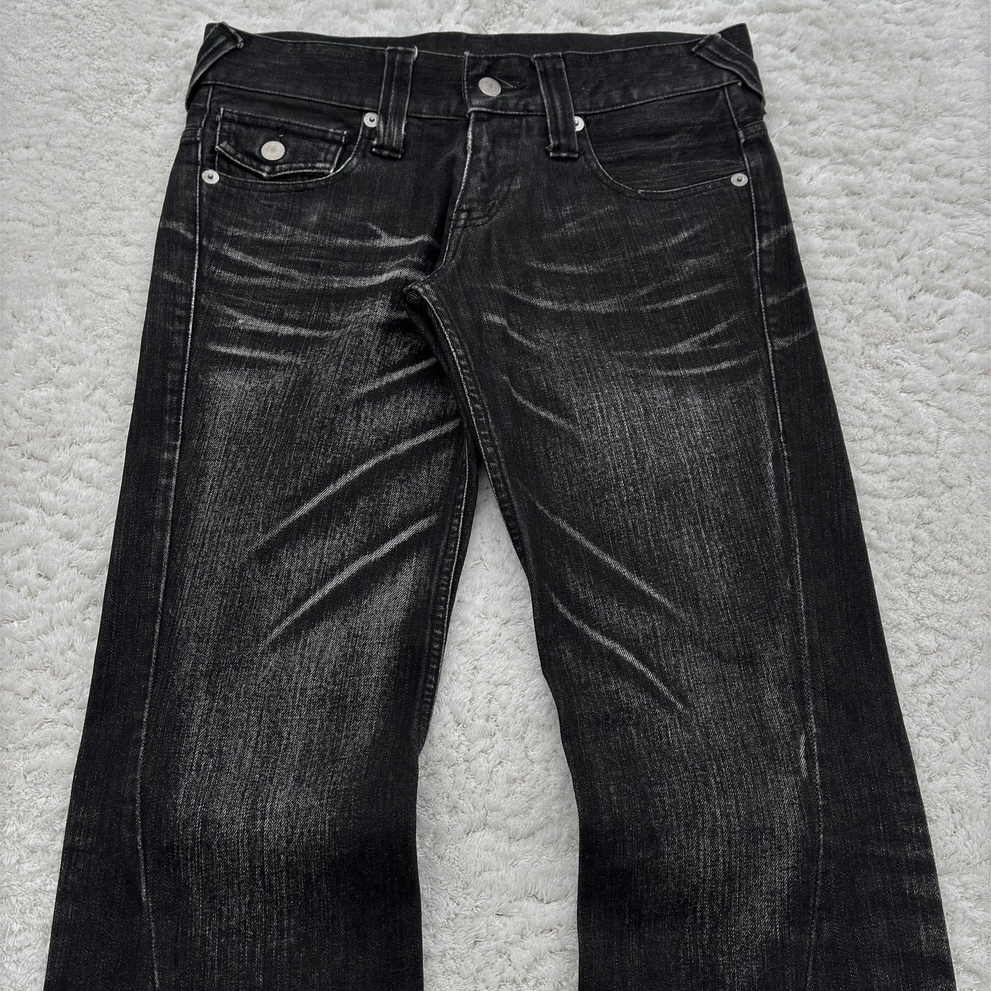 Tornado Mart Claw Marks Wash Spiral Flared Jeans