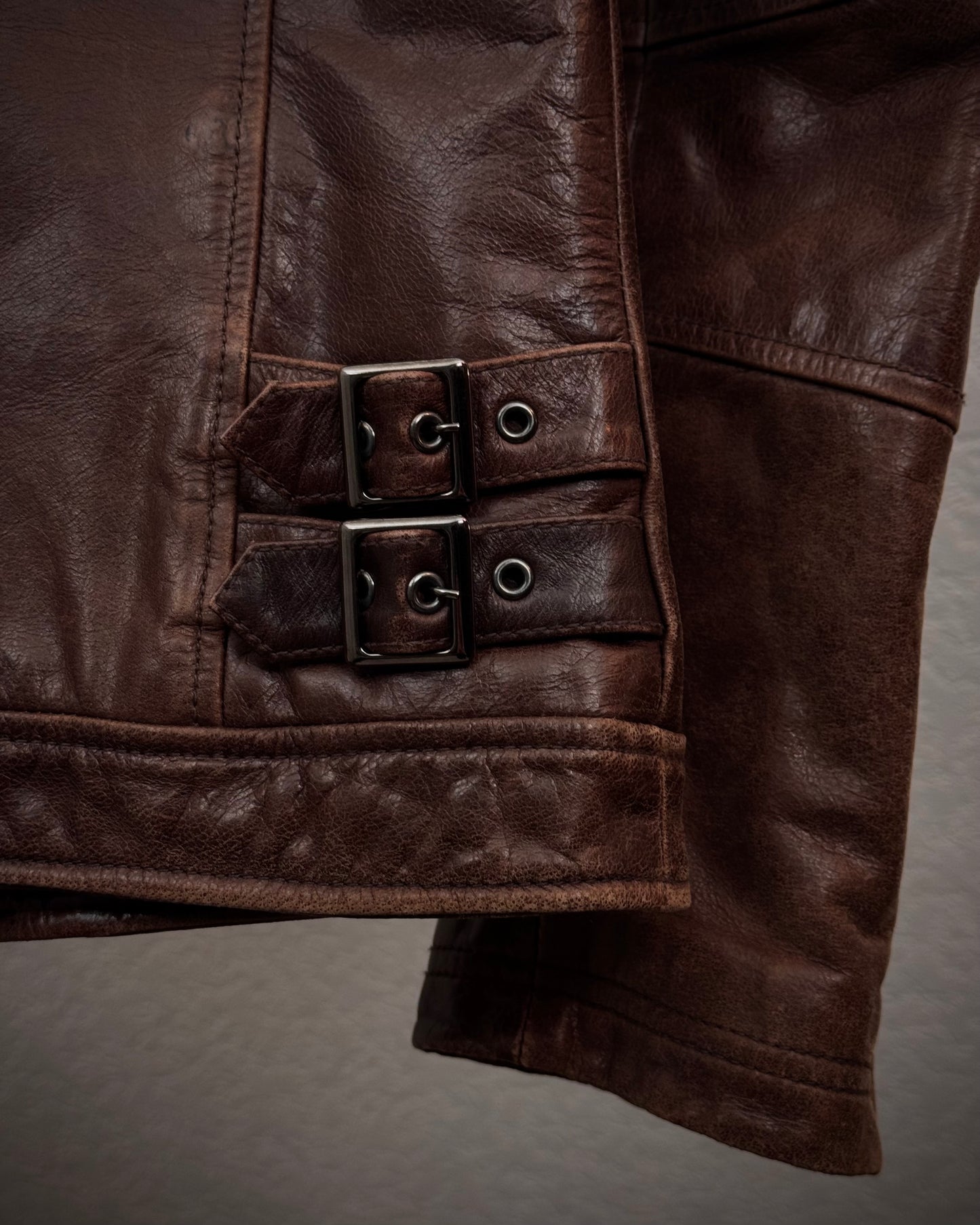 Tornado Mart Chunky Fur Collar Leather Jacket