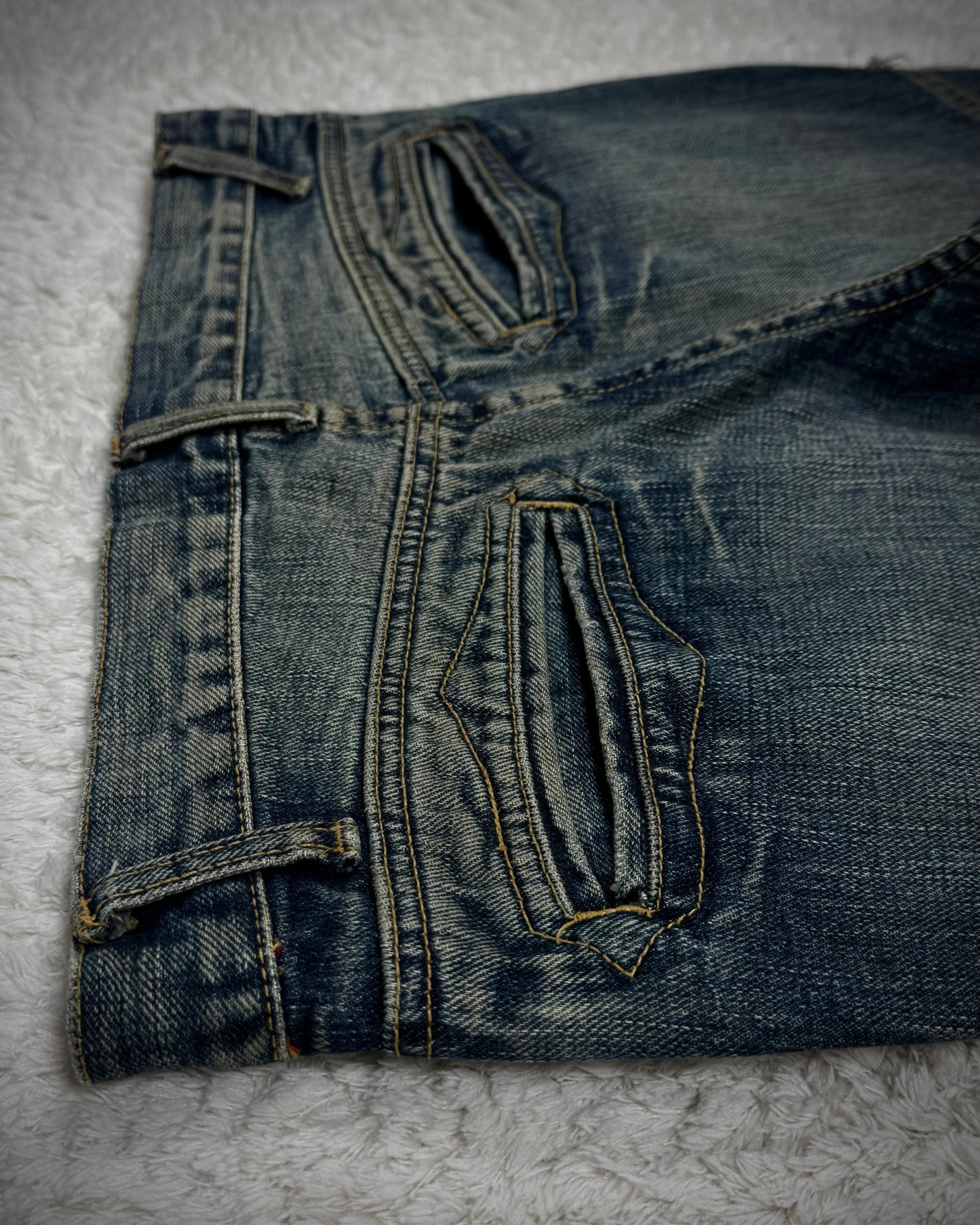 Tornado Mart Fringed Patchwork Flared Jeans