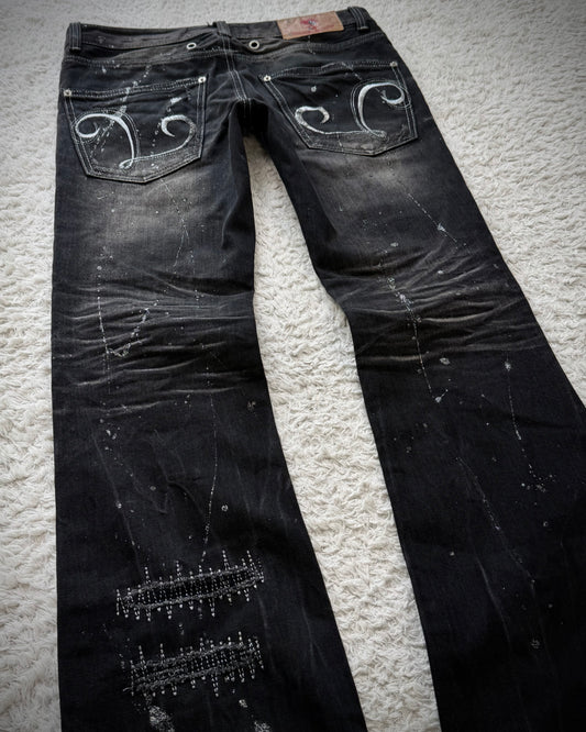 Lagust Luster Splatter Clawmarks Bootcut Jeans