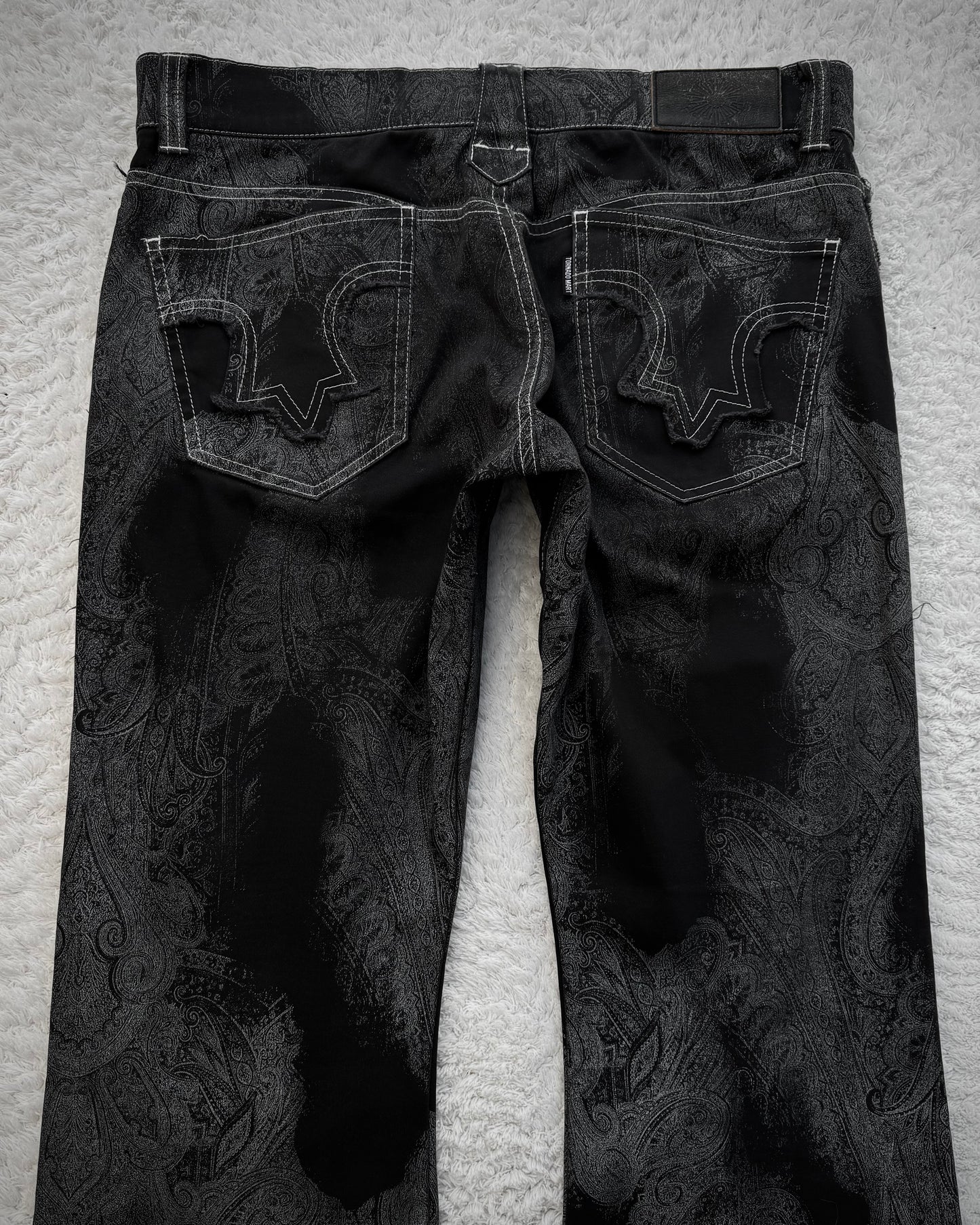 Tornado Mart Contrasted Paisley Flared Pants