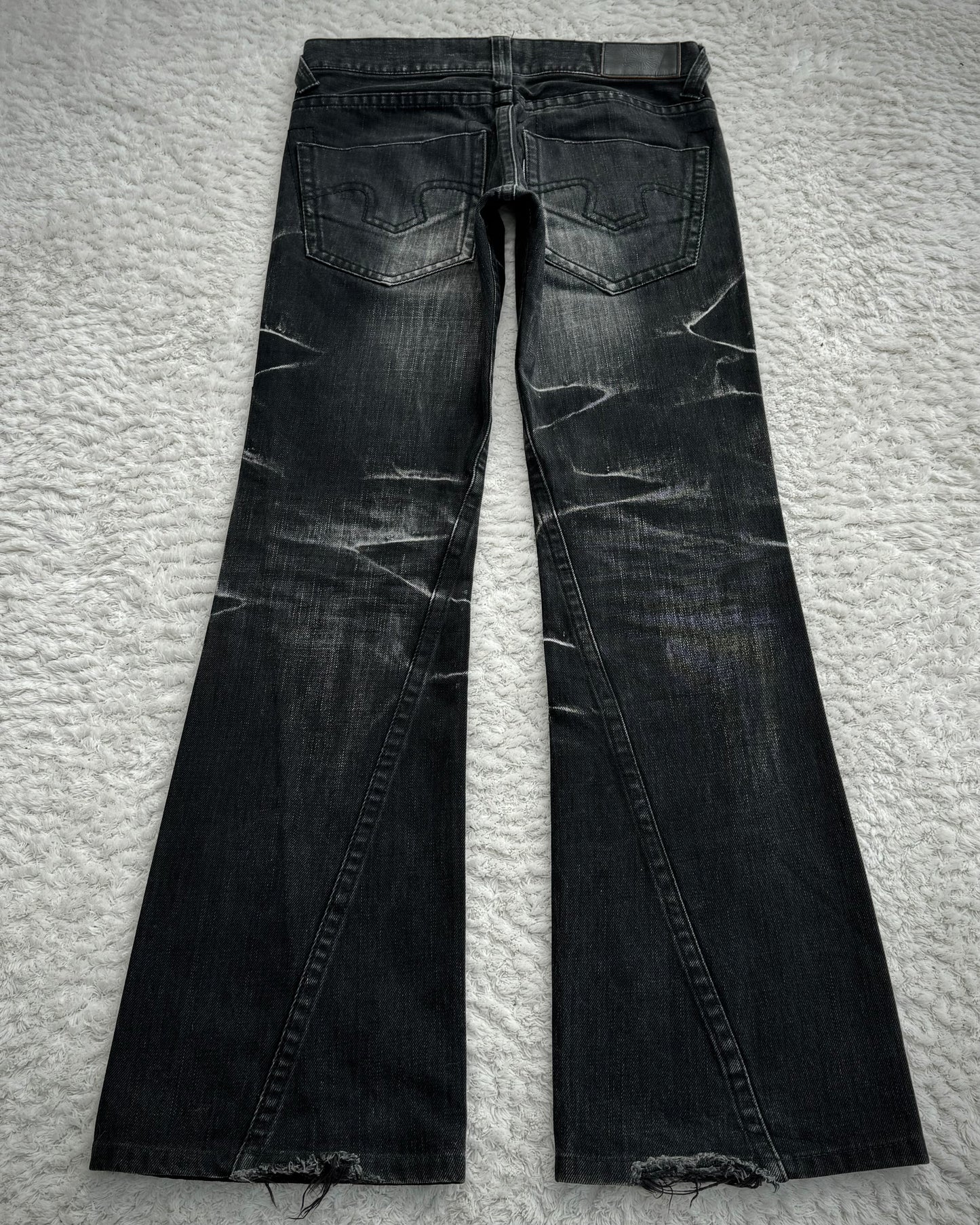 Tornado Mart Whisker Washed Spiral Bootcut Denim