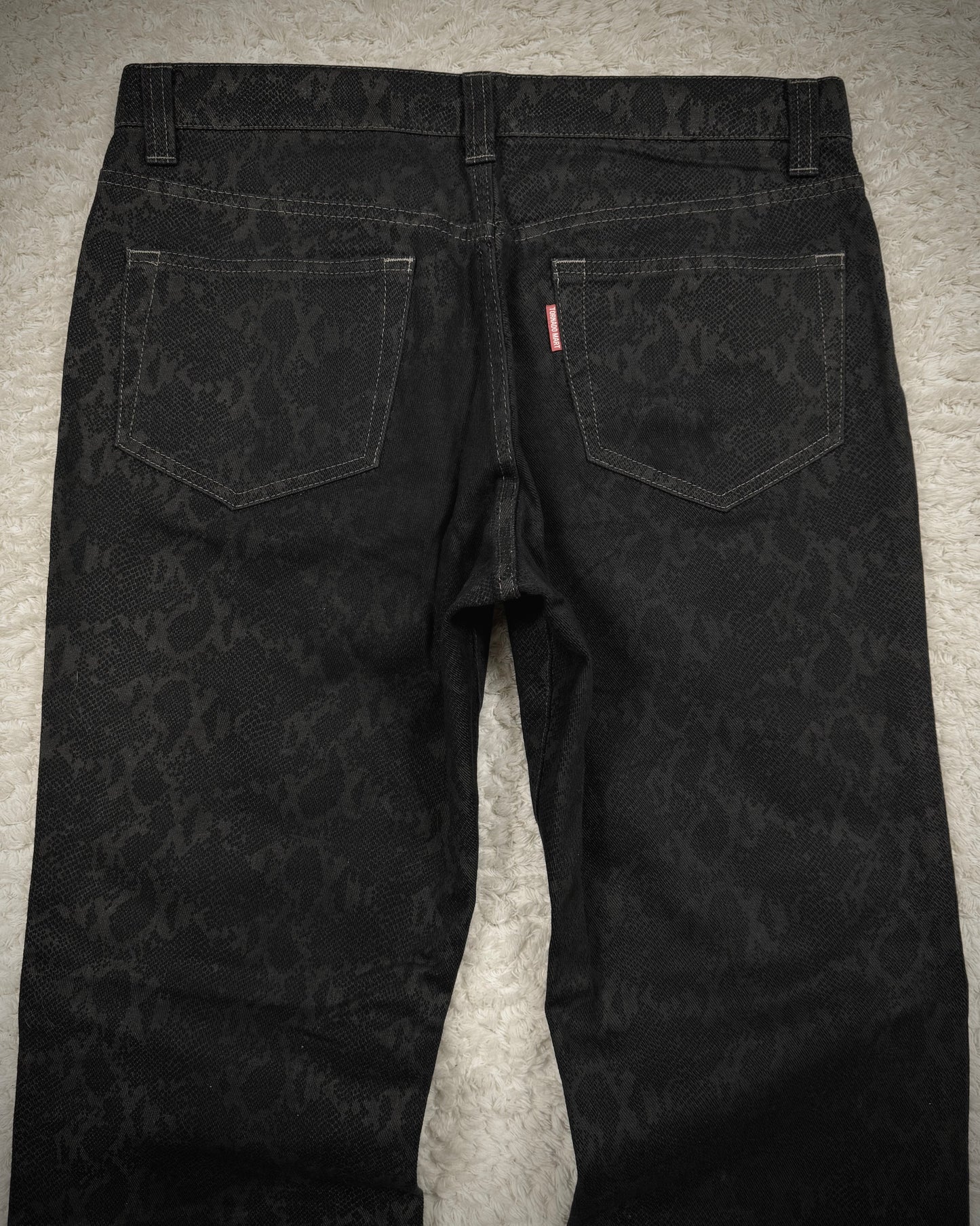 Tornado Mart Python Pattern Flared Pants