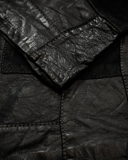 John Cherpas Marquis Flared Leather Patchwork Pants