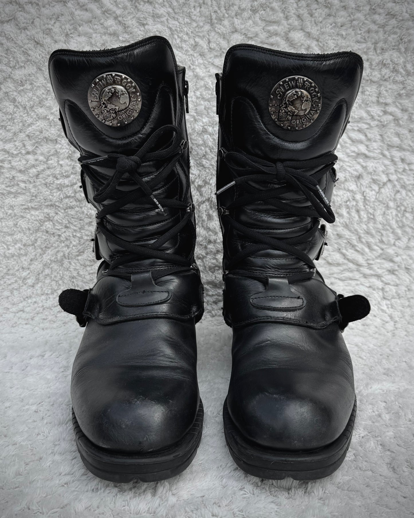 New Rock Steel Heel Leather Boots