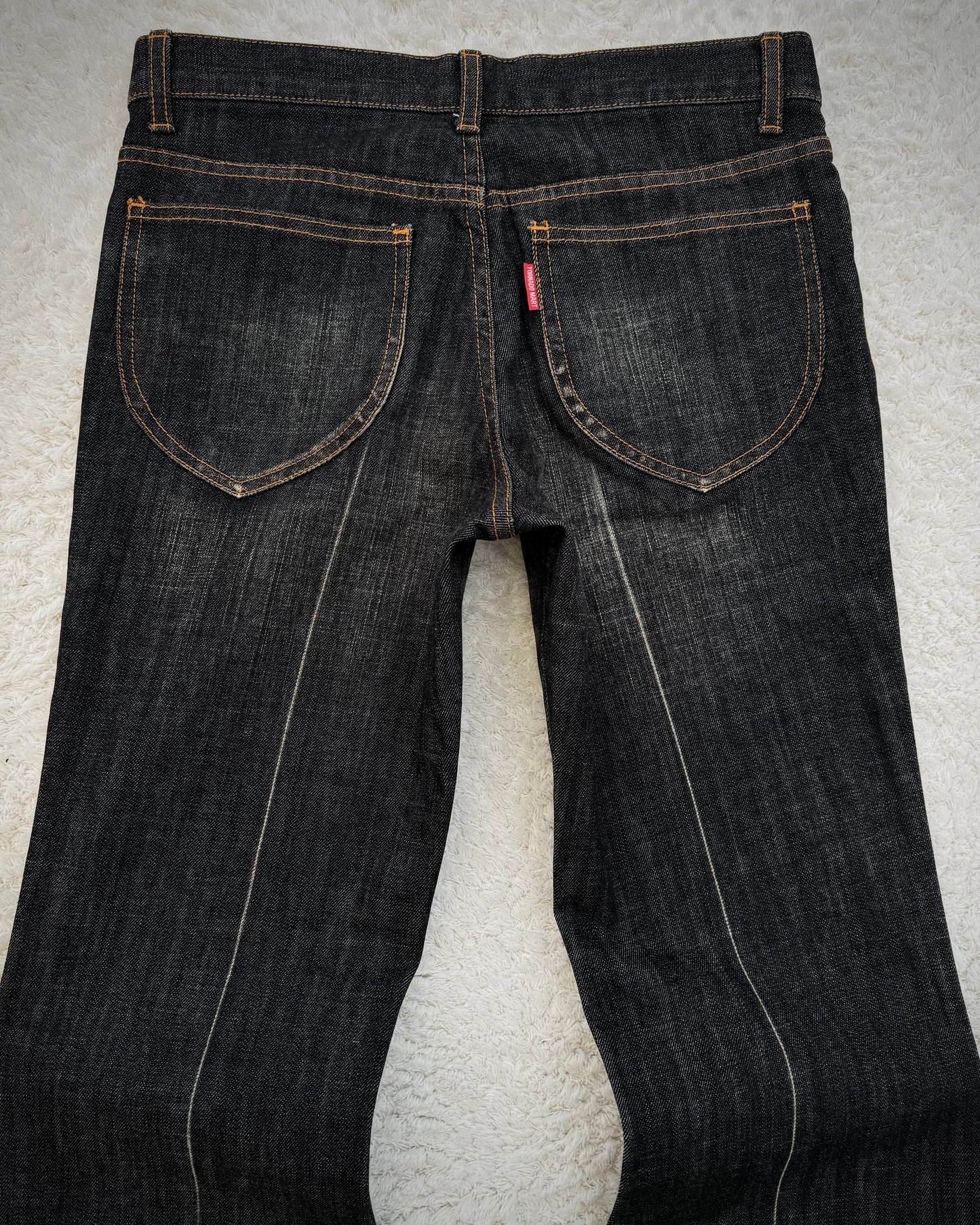 Tornado Mart Mud Claw Marks Washed Bell Bottom Flared Jeans