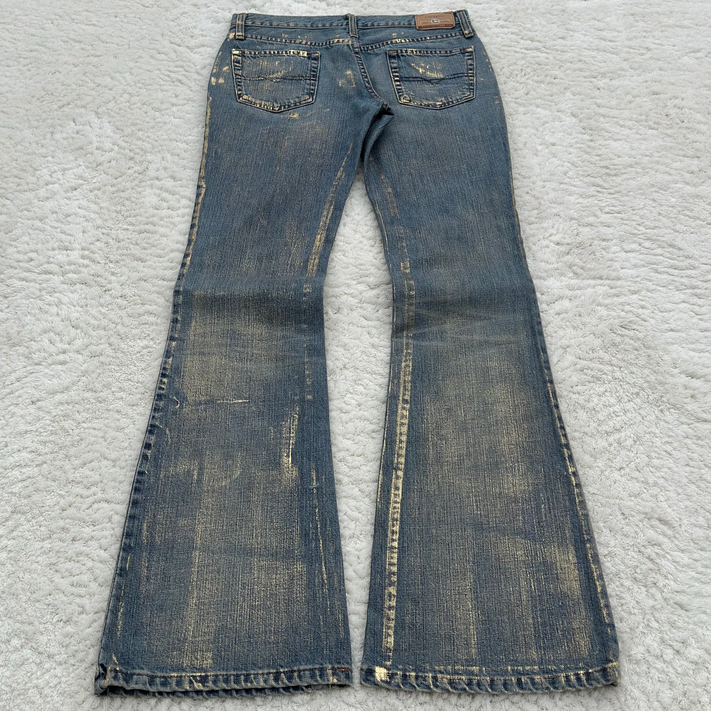 Casucci Gold Washed Flared Jeans