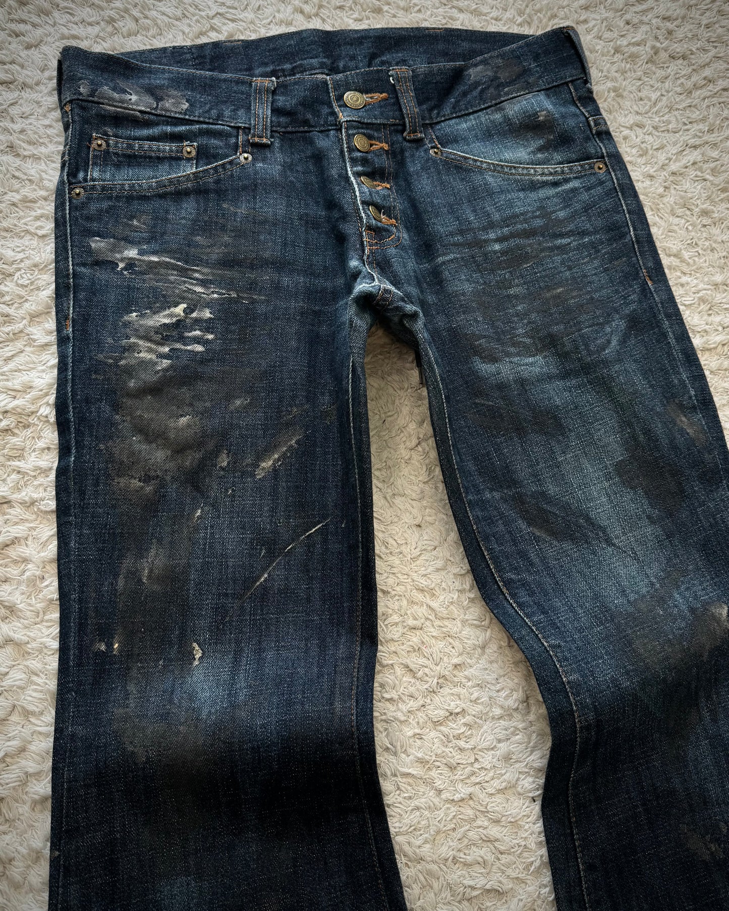 Tornado Mart Painter’s Lace Up Flared Denim