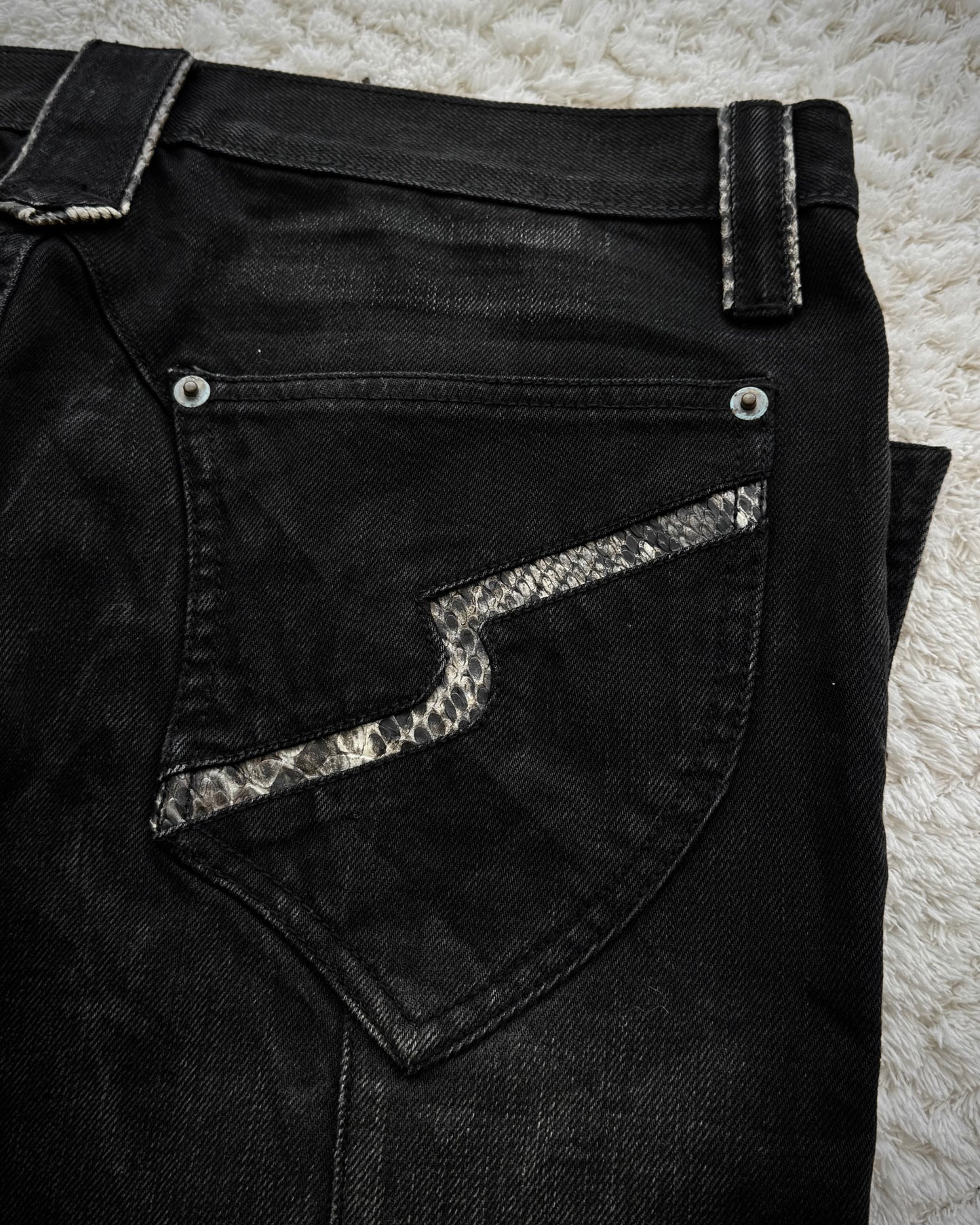 Semantic Design Python Accented Bootcut Denim